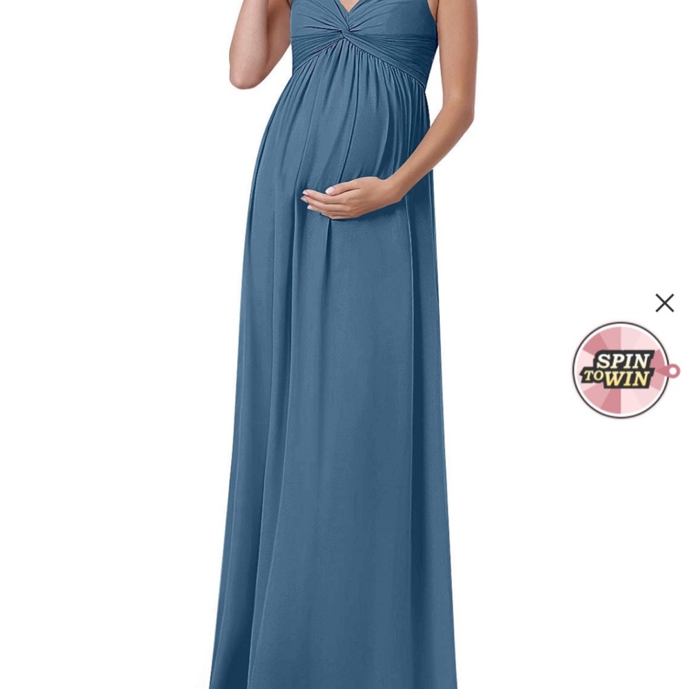 Elegant Blue Maternity Dress